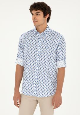 Erkek Saks Uzun Kollu Gömlek - 50284900024