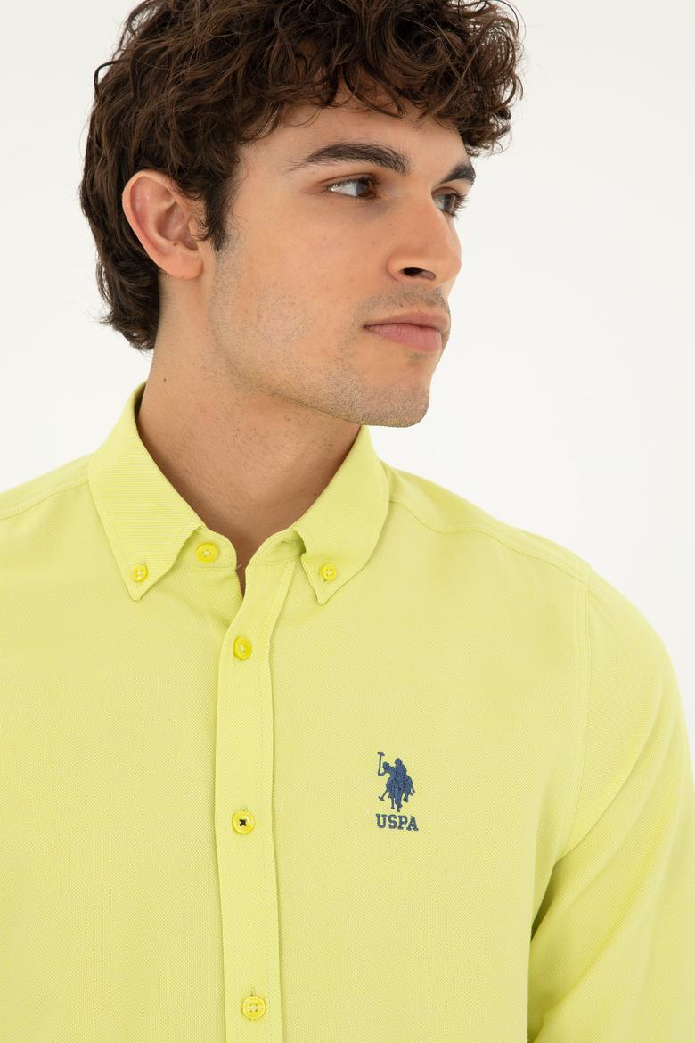 Erkek Fıstık Yeşili Uzun Kollu Basic Gömlek - 50287805036