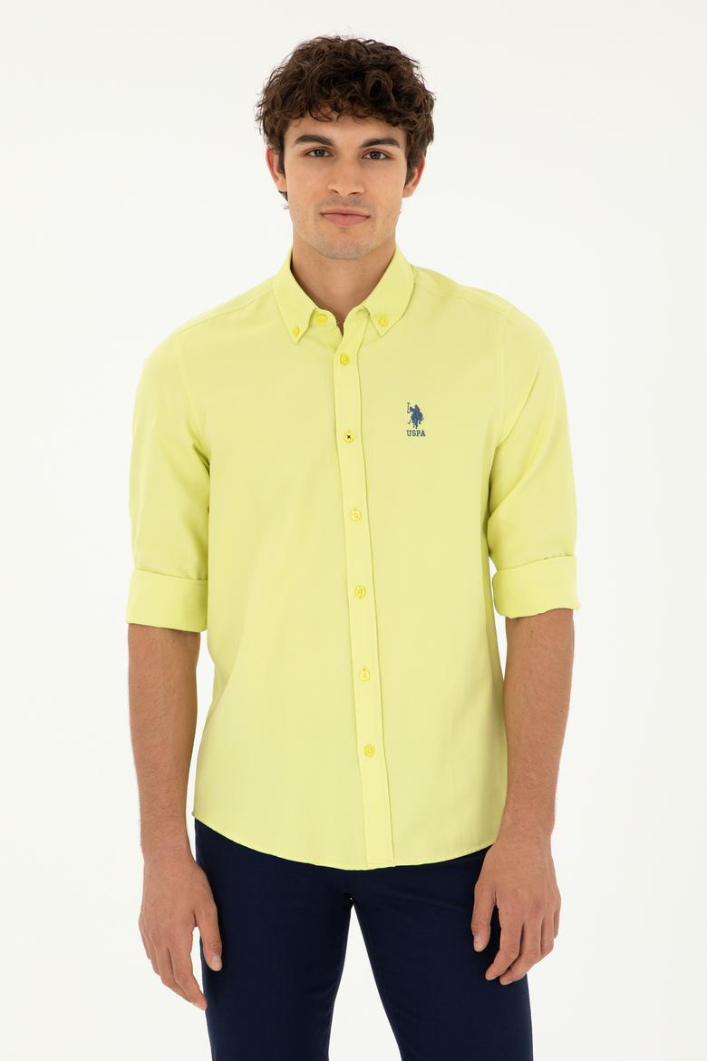 Erkek Fıstık Yeşili Uzun Kollu Basic Gömlek - 50287805036