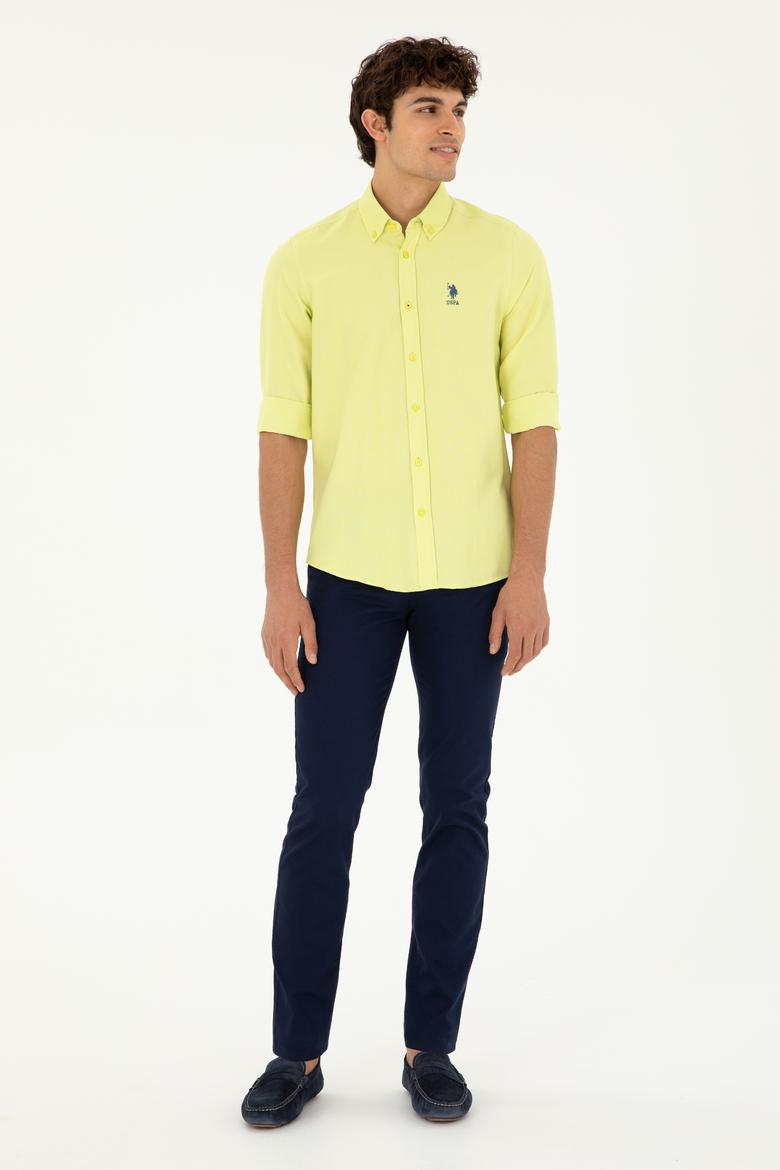 Erkek Fıstık Yeşili Uzun Kollu Basic Gömlek - 50287805036