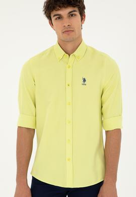 Erkek Fıstık Yeşili Uzun Kollu Basic Gömlek - 50287805036