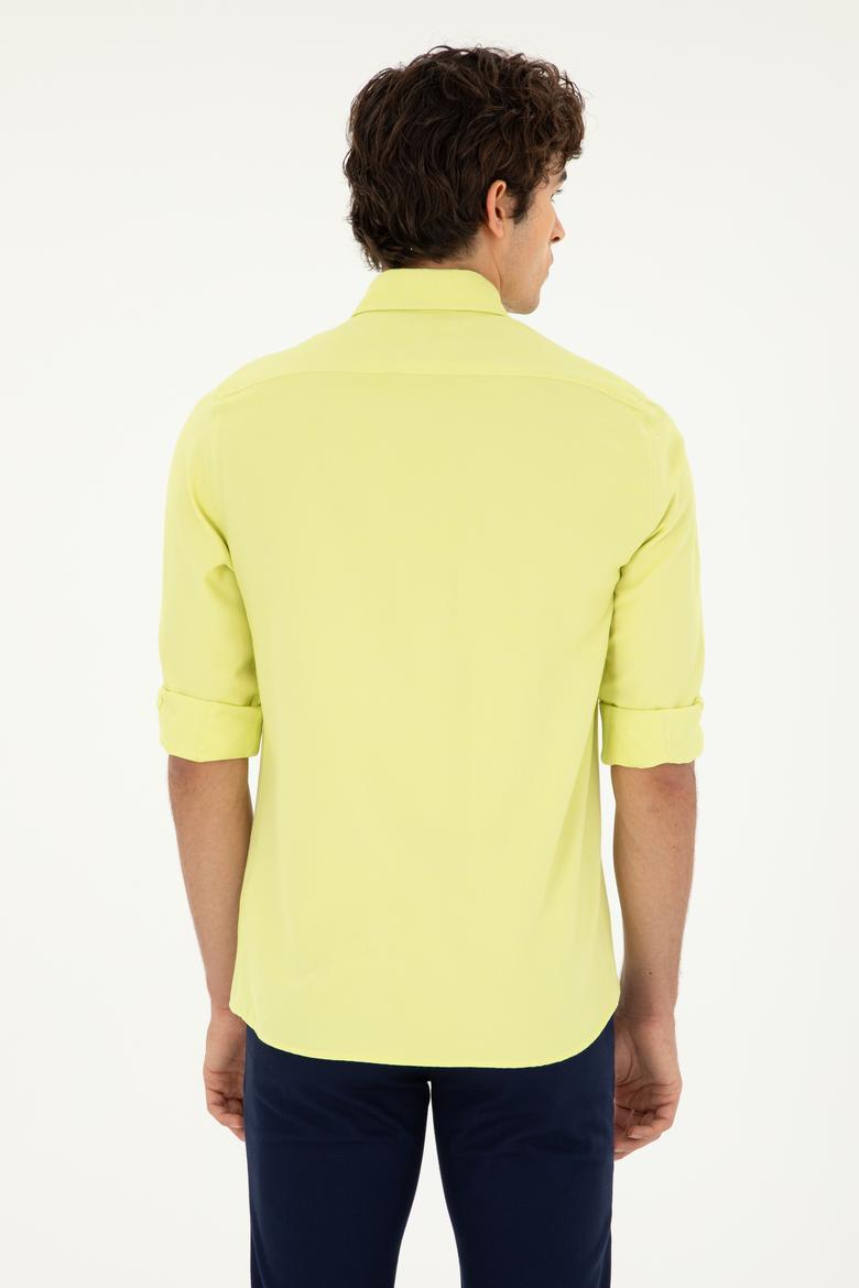 Erkek Fıstık Yeşili Uzun Kollu Basic Gömlek - 50287805036