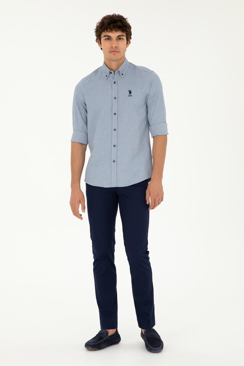 Erkek Lacivert Uzun Kollu Basic Gömlek - 50287805060