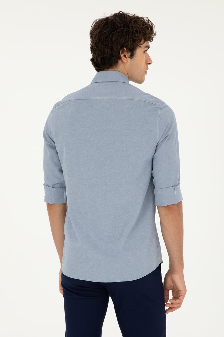 Erkek Lacivert Uzun Kollu Basic Gömlek - 50287805060