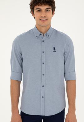 Erkek Lacivert Uzun Kollu Basic Gömlek - 50287805060