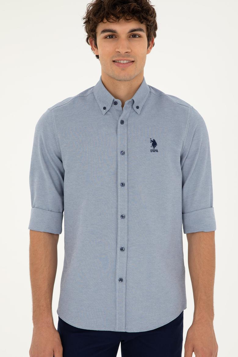 Erkek Lacivert Uzun Kollu Basic Gömlek - 50287805060