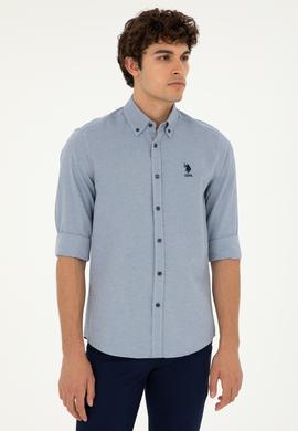 Erkek Lacivert Uzun Kollu Basic Gömlek - 50287805060