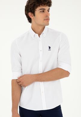 Erkek Beyaz Uzun Kollu Basic Gömlek - 50287805072