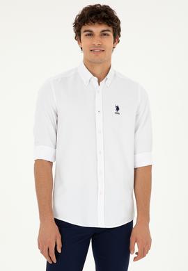 Erkek Beyaz Uzun Kollu Basic Gömlek - 50287805072