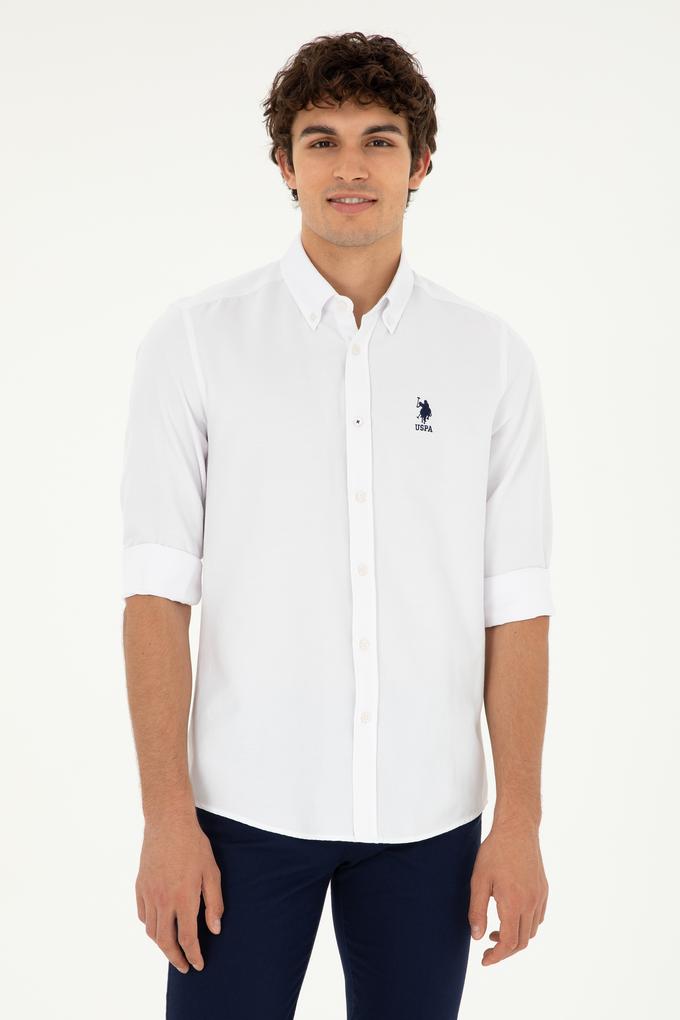 Erkek Beyaz Uzun Kollu Basic Gömlek