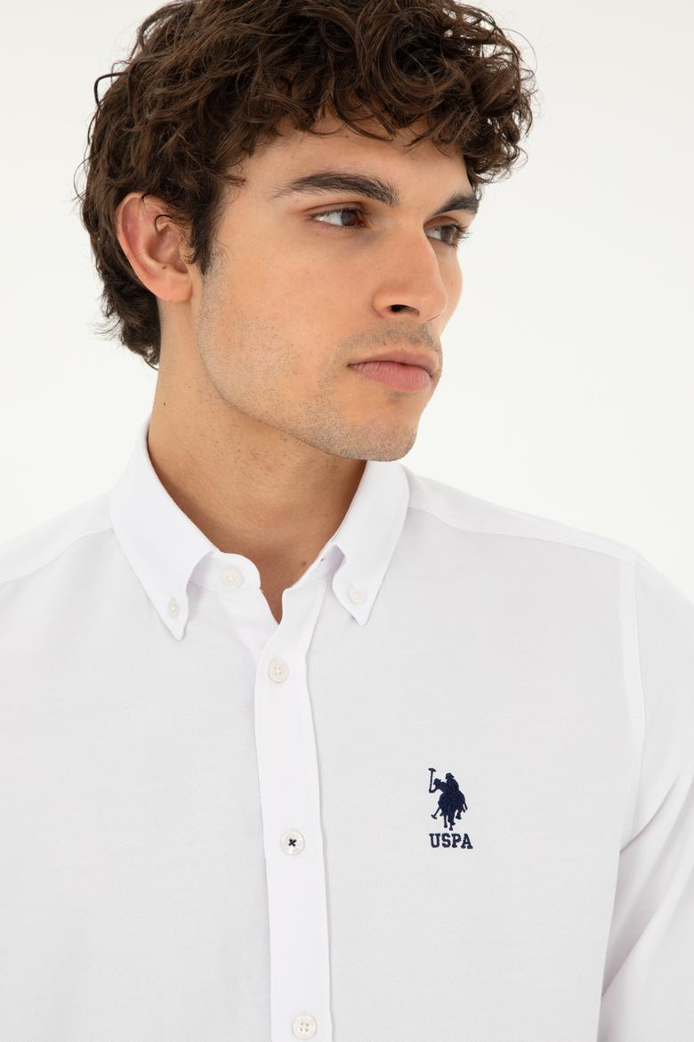 Erkek Beyaz Uzun Kollu Basic Gömlek - 50287805072