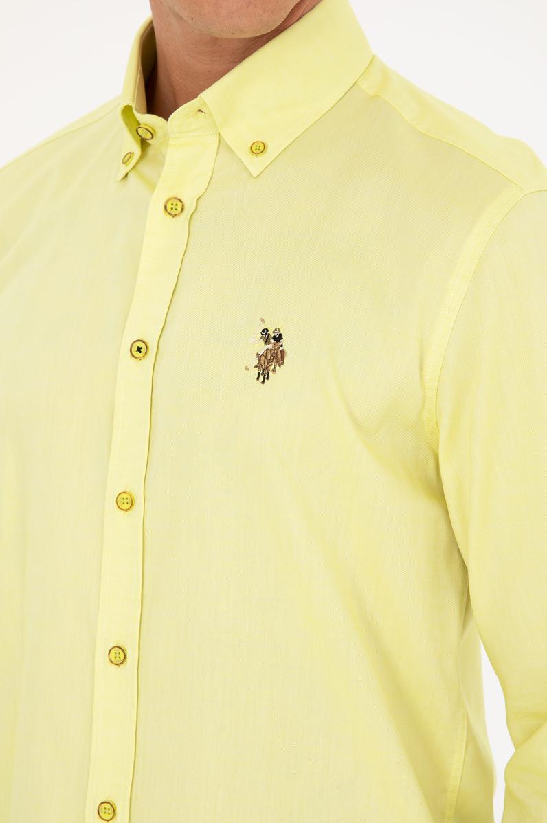 Erkek Fıstık Yeşili Uzun Kollu Basic Gömlek