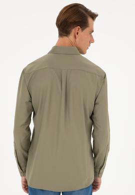 Erkek Haki Uzun Kollu Basic Gömlek - 50282589020