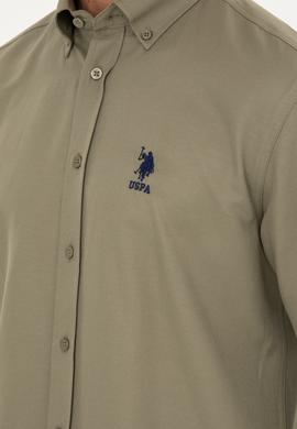 Erkek Haki Uzun Kollu Basic Gömlek - 50282589020