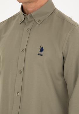 Erkek Haki Uzun Kollu Basic Gömlek - 50282590023