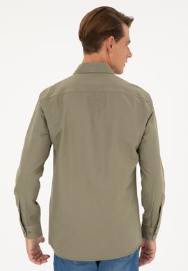 Erkek Haki Uzun Kollu Basic Gömlek - 50282590023