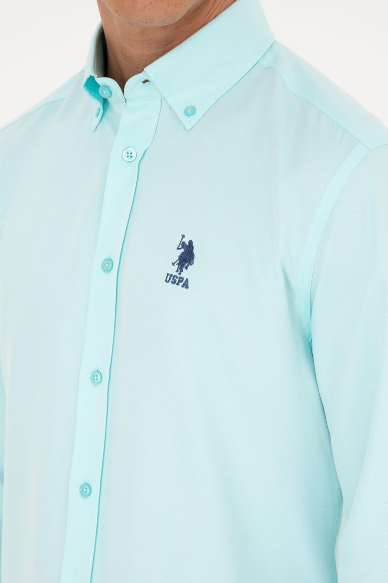 Erkek Su Yeşili Uzun Kollu Basic Gömlek - 50282590056