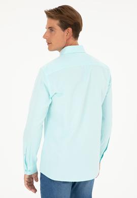 Erkek Su Yeşili Uzun Kollu Basic Gömlek - 50282590056