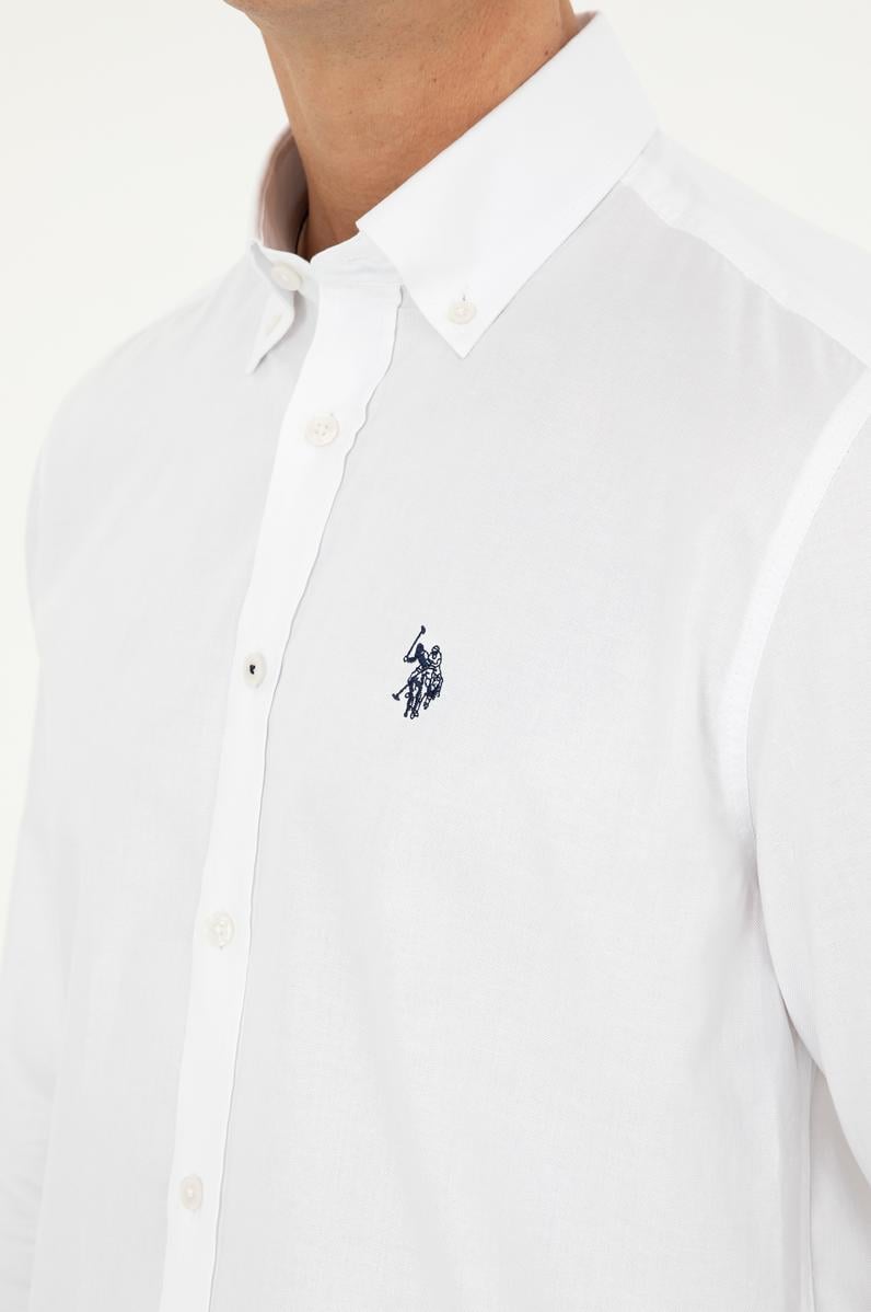 Erkek Beyaz Uzun Kollu Basic Gömlek