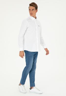 Erkek Beyaz Uzun Kollu Basic Gömlek - 50282614068