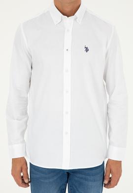 Erkek Beyaz Uzun Kollu Basic Gömlek - 50282614068