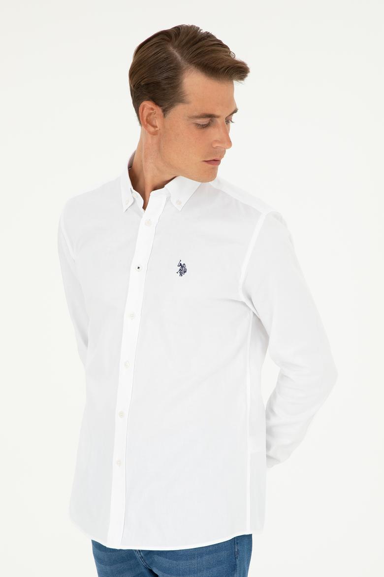 Erkek Beyaz Uzun Kollu Basic Gömlek - 50282614068
