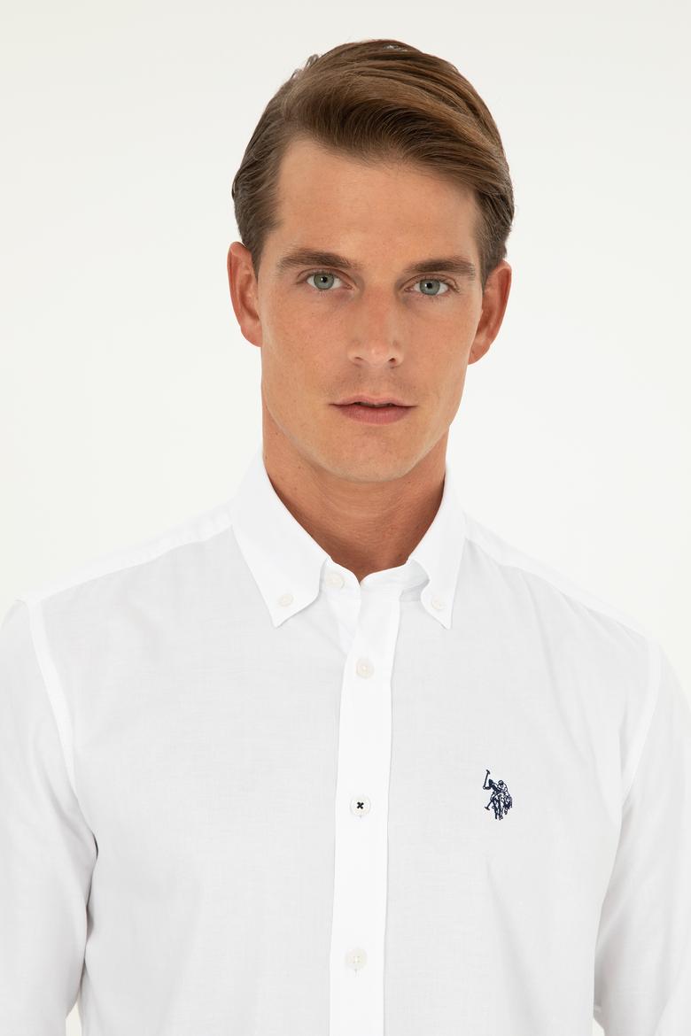 Erkek Beyaz Uzun Kollu Basic Gömlek - 50282614068