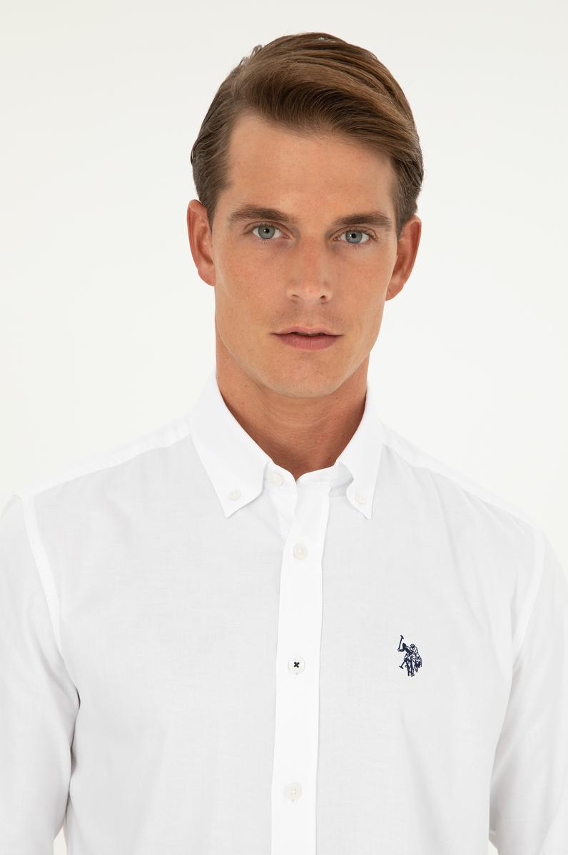 Erkek Beyaz Uzun Kollu Basic Gömlek