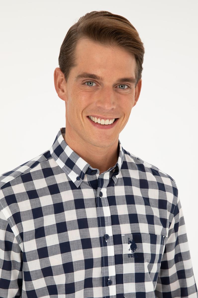 Erkek Lacivert Uzun Kollu Gömlek