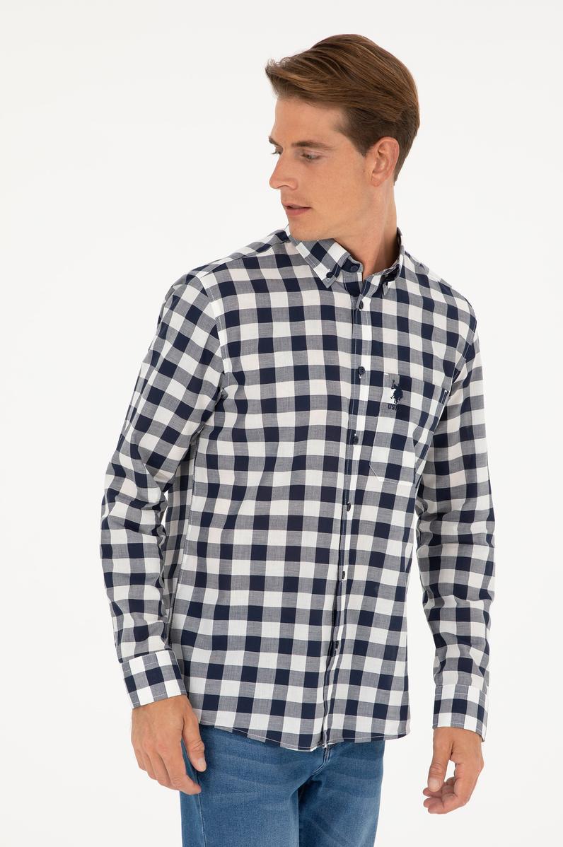 Erkek Lacivert Uzun Kollu Gömlek