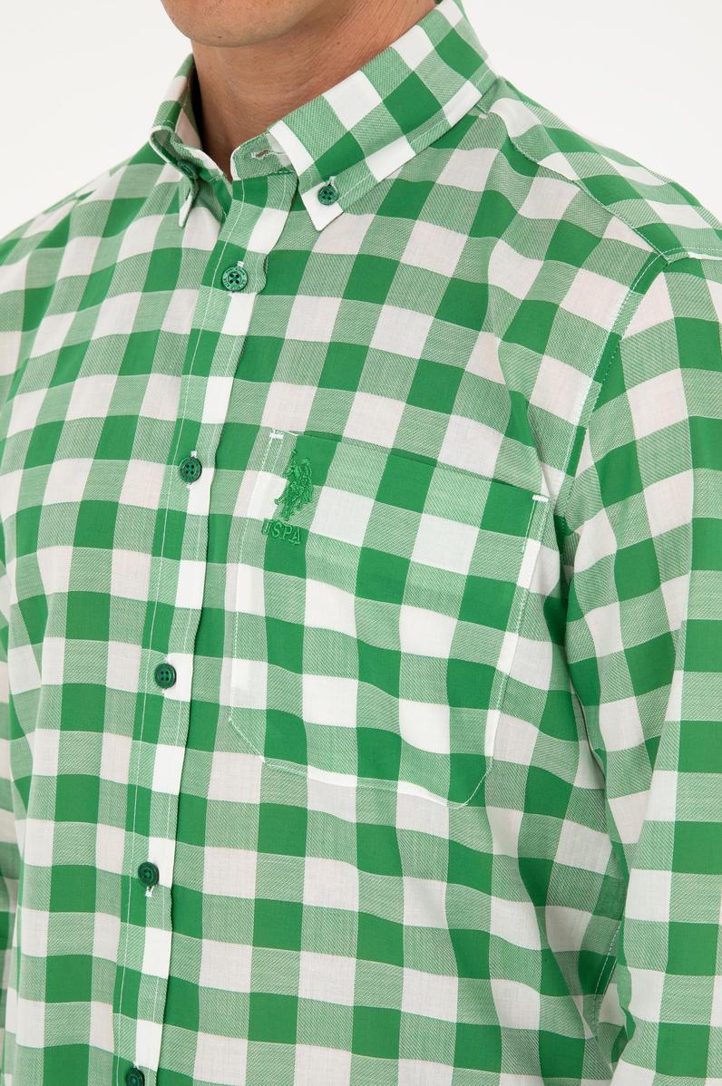 Erkek Yeşil Uzun Kollu Gömlek