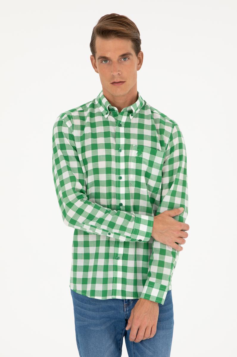 Erkek Yeşil Uzun Kollu Gömlek