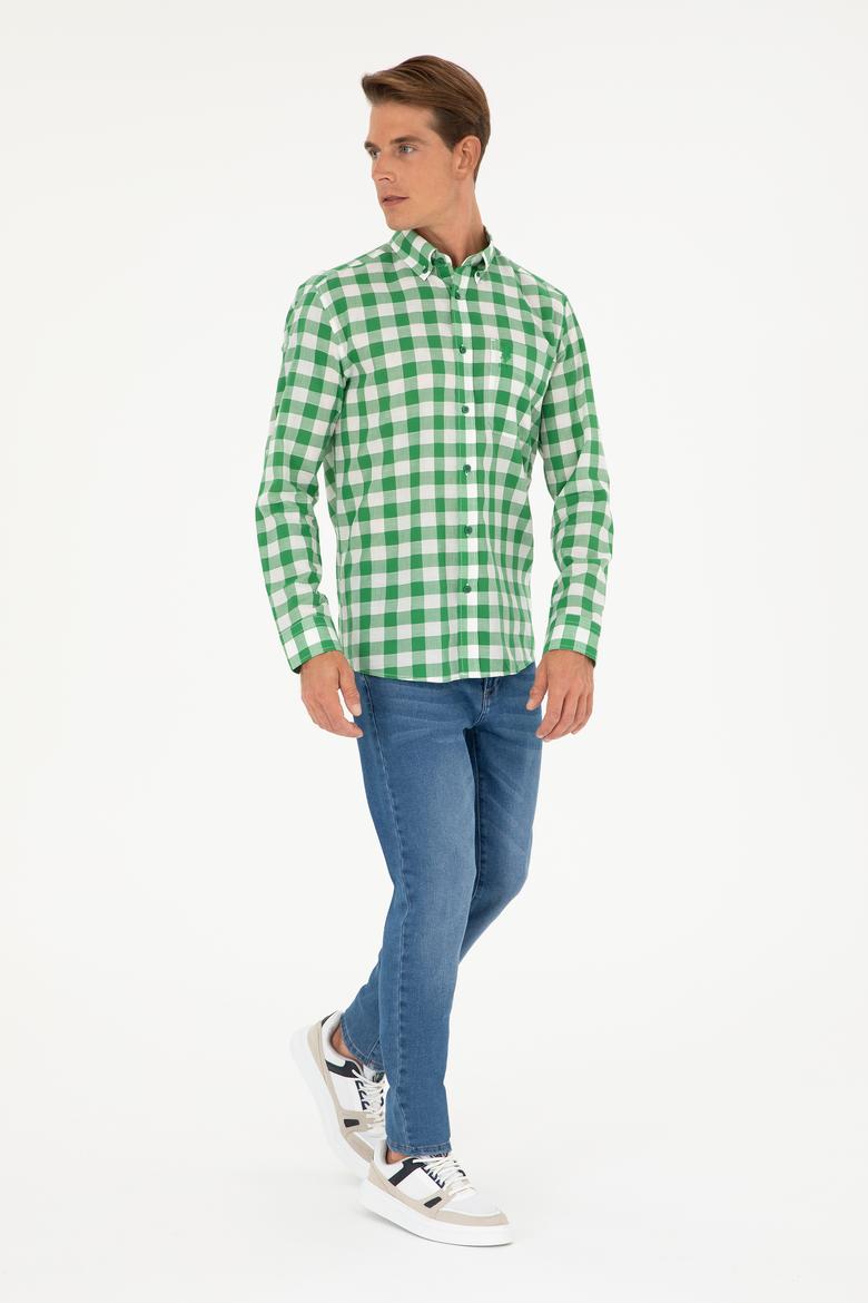 Erkek Yeşil Uzun Kollu Gömlek - 50282882015