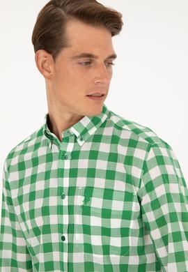 Erkek Yeşil Uzun Kollu Gömlek - 50282882015