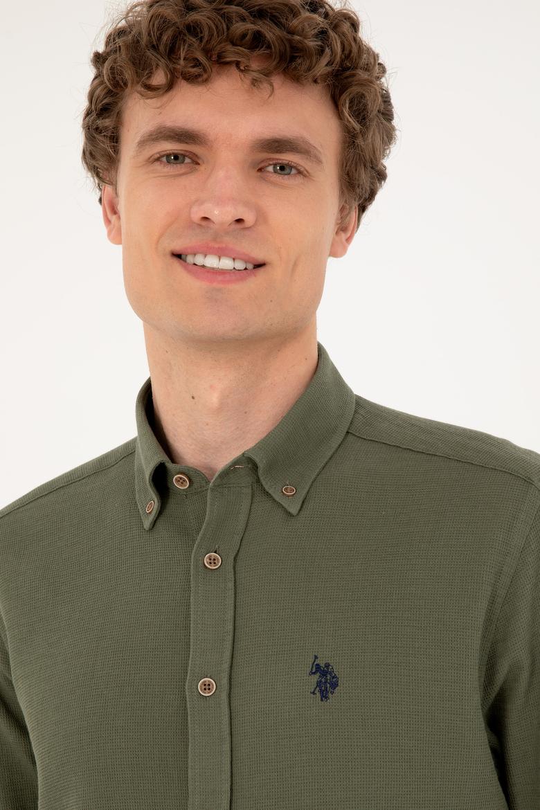 Erkek Haki Uzun Kollu Gömlek - 50288860007