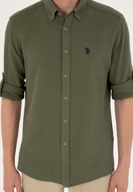 Erkek Haki Uzun Kollu Gömlek - 50288860007