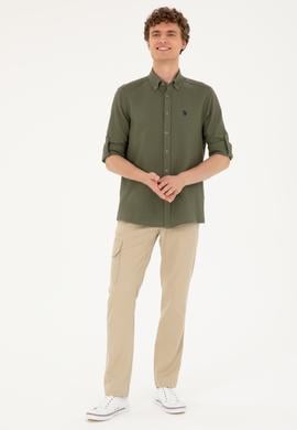 Erkek Haki Uzun Kollu Gömlek - 50288860007