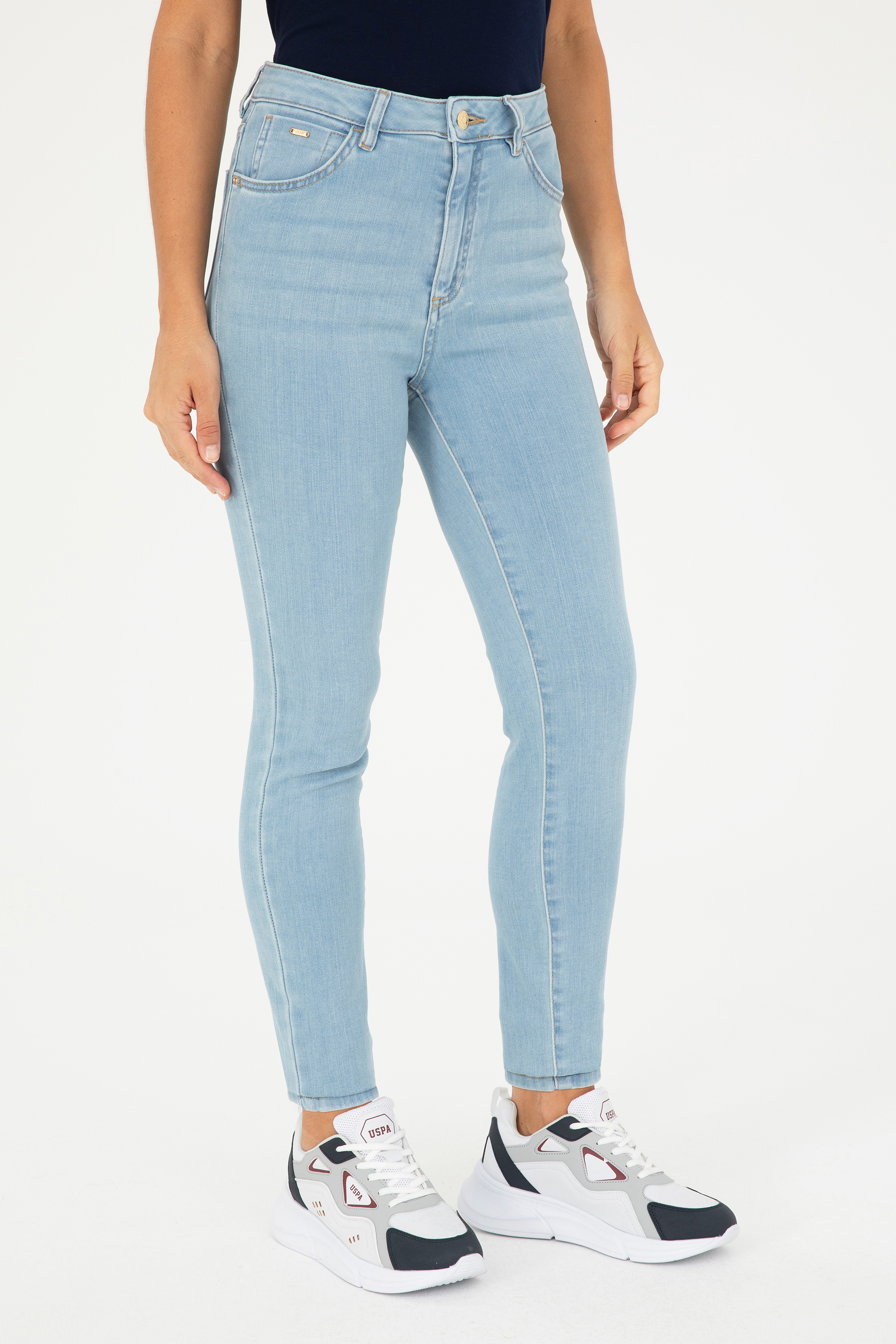 Kadın Açık Mavi Skinny High Waist Fit Jean Pantolon - Image 2