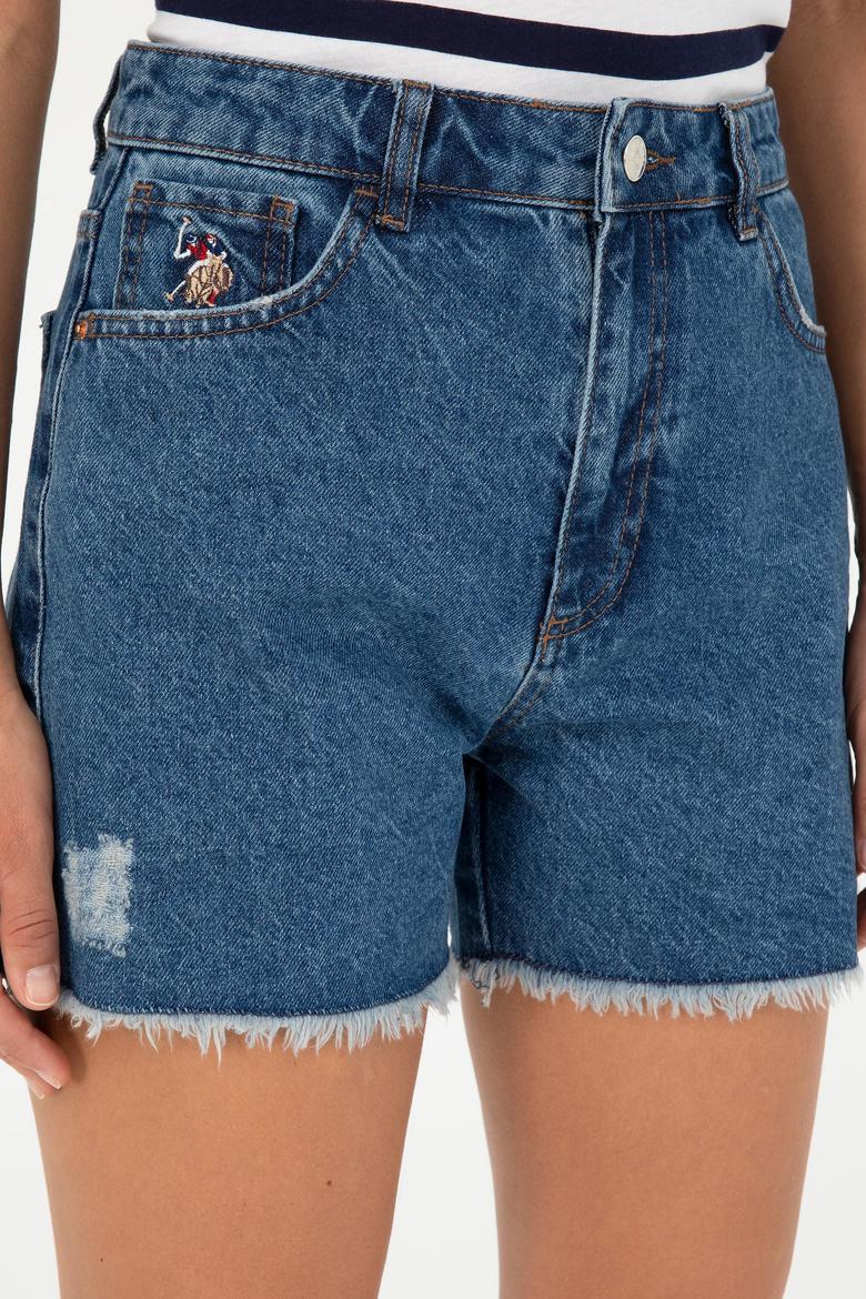 Kadın Mavi Jean Şort - 50283841006