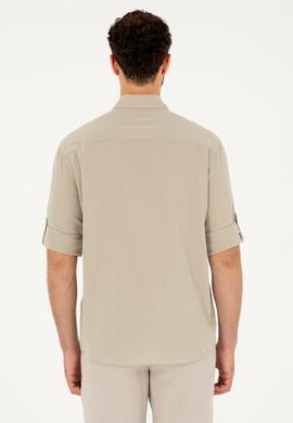 Erkek Haki Uzun Kollu Basic Gömlek - 50284297039