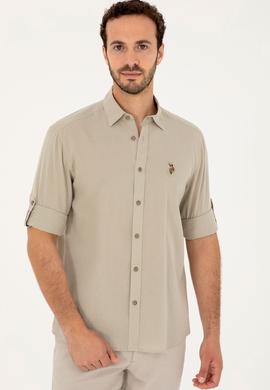 Erkek Haki Uzun Kollu Basic Gömlek - 50284297039