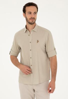 Erkek Haki Uzun Kollu Basic Gömlek - 50284297039