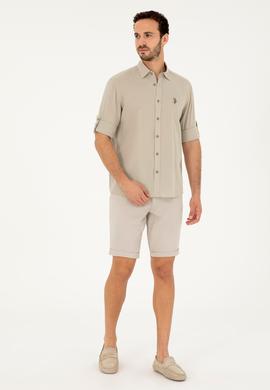 Erkek Haki Uzun Kollu Basic Gömlek - 50284297039