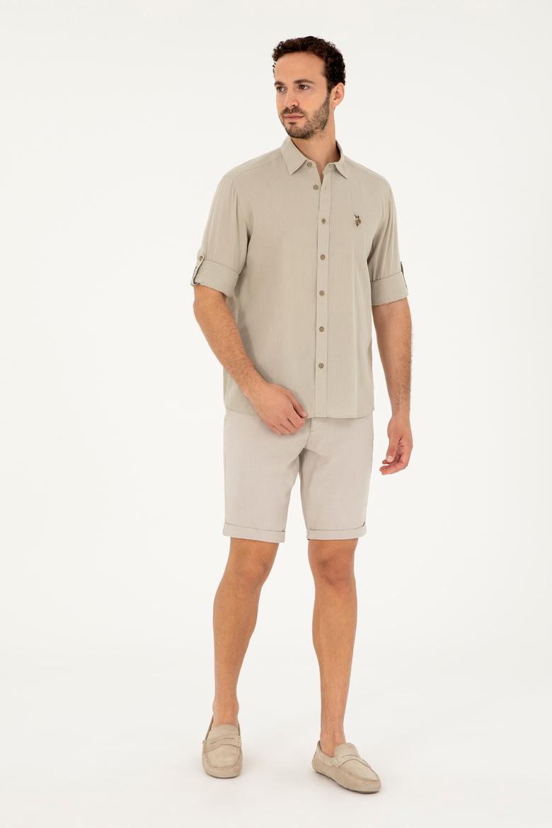 Erkek Haki Uzun Kollu Basic Gömlek - 50284297039