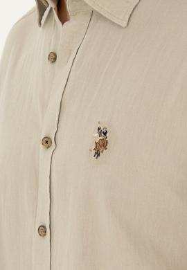 Erkek Haki Uzun Kollu Basic Gömlek - 50284297039