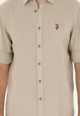 Erkek Haki Uzun Kollu Basic Gömlek - 50284297039