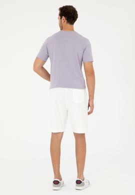 Erkek Ekru Örme Şort - 50282010049