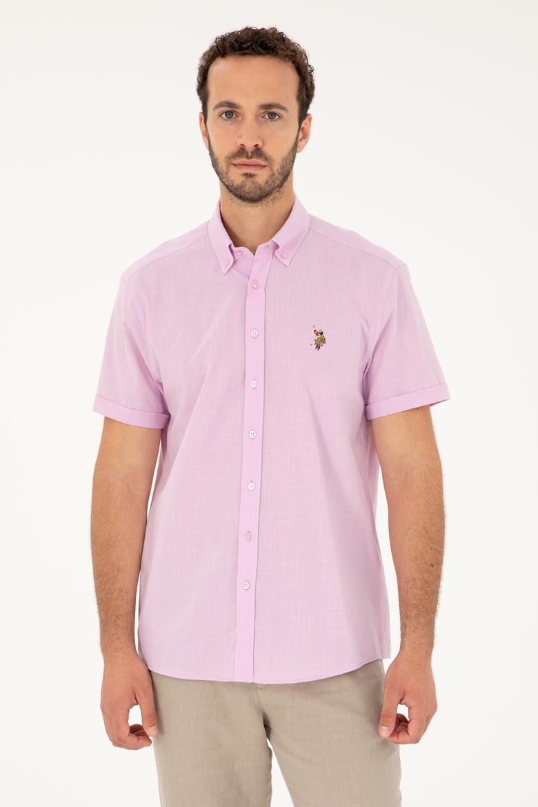 Erkek Pembe Kısa Kollu Gömlek