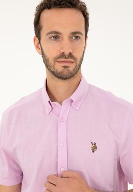 Erkek Pembe Kısa Kollu Gömlek - 50282582078