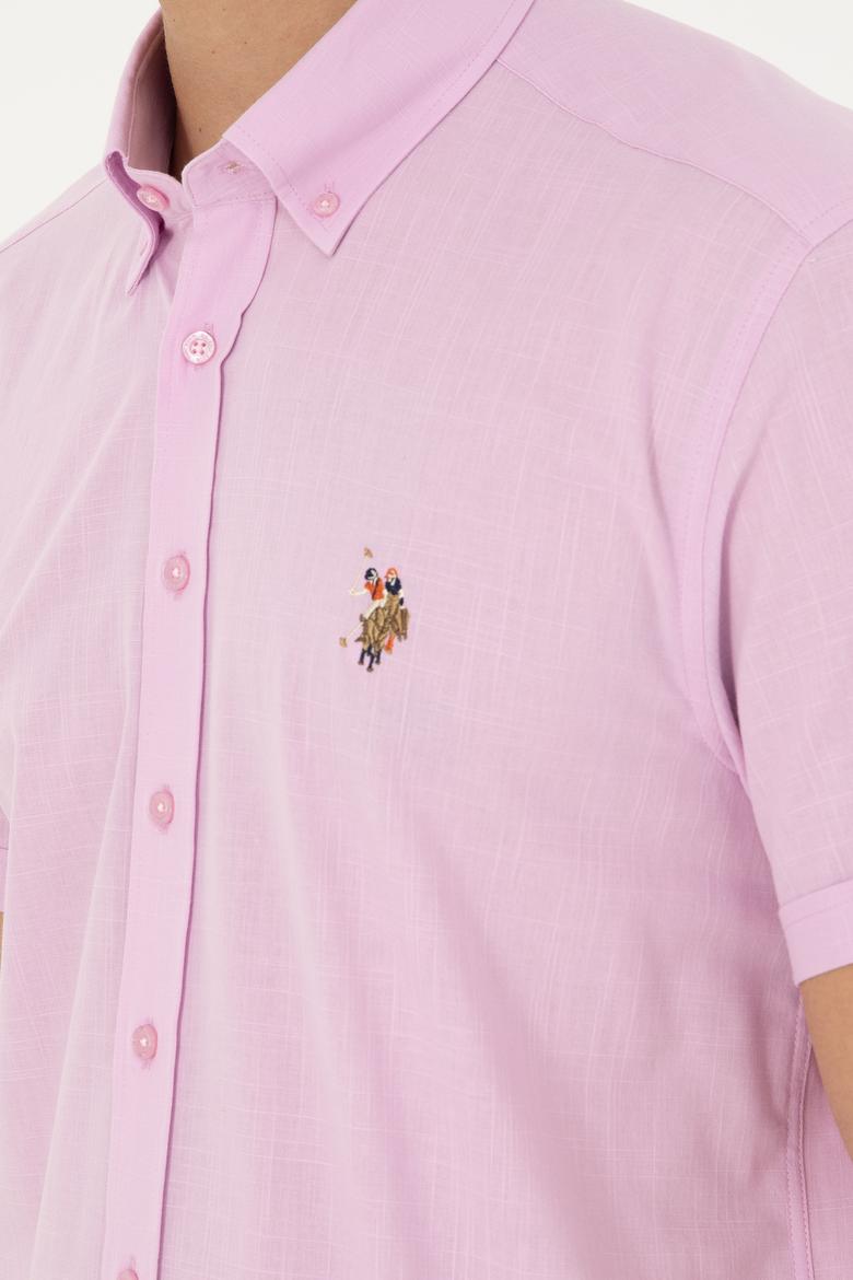 Erkek Pembe Kısa Kollu Gömlek - 50282582078